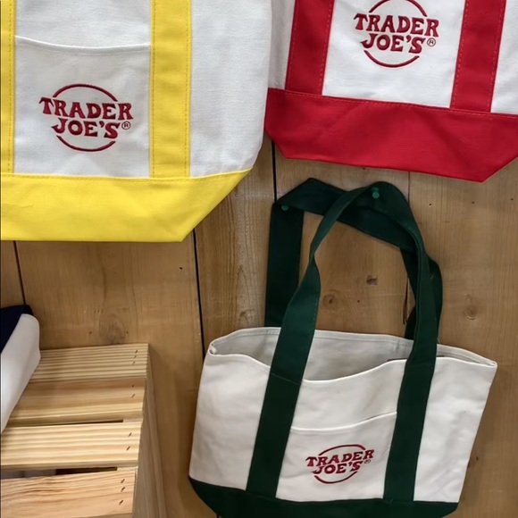 Trader Joe’s GREEN Mini Canvas Tote Bag - Picture 2 of 3
